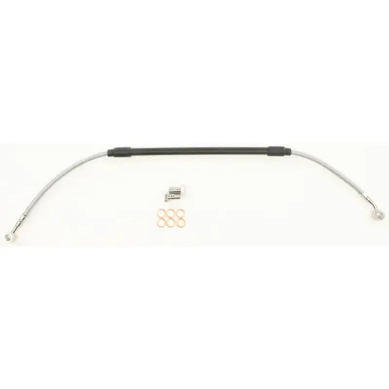 Braided steel motorcycle brake line FK003D430R with fittings and washers