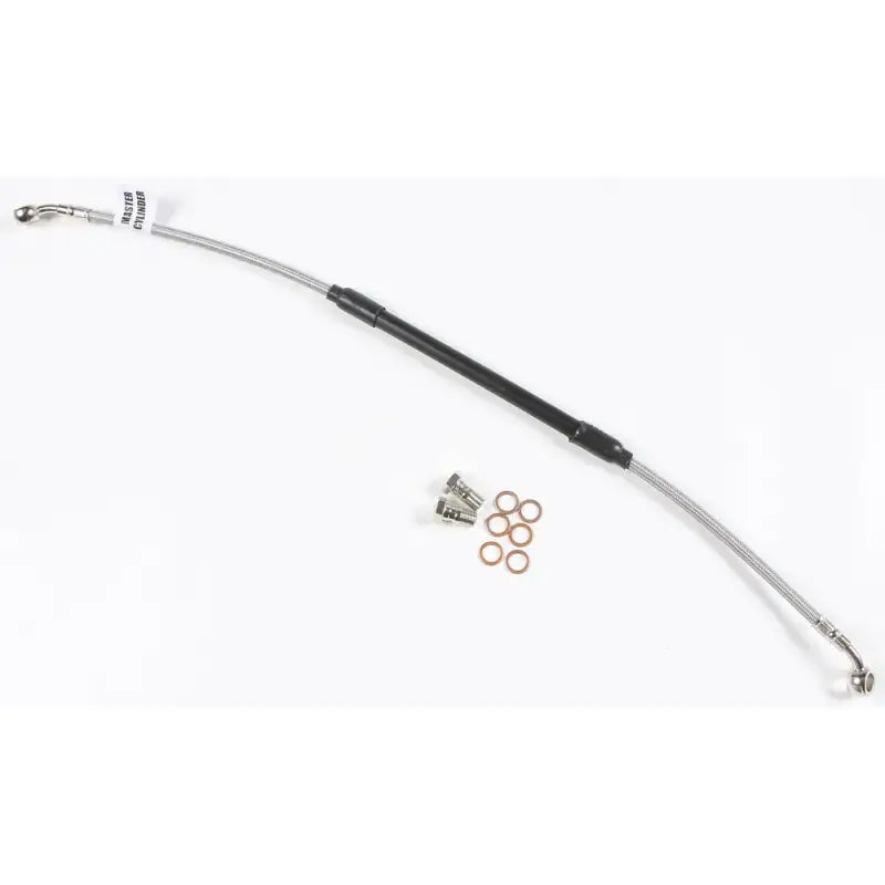 Braided stainless steel motorcycle brake line FK003D630R with fittings and washers