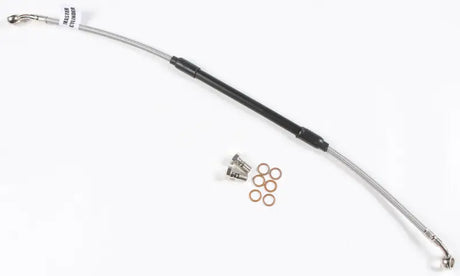 Braided stainless steel motorcycle brake line FK003D630R with fittings and washers