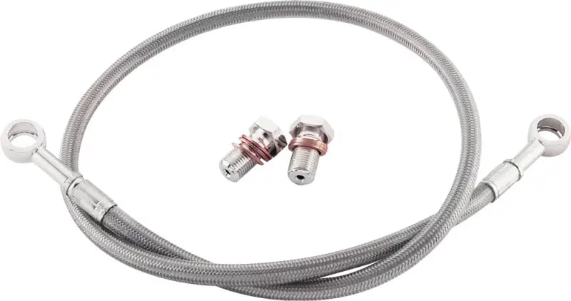 Silver braided stainless steel fk003d670r brake line with banjo fittings for Kawasaki rear