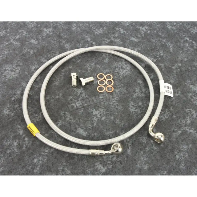 Braided stainless steel motorcycle brake line kit FK003D740-1 Galfer with banjo bolts