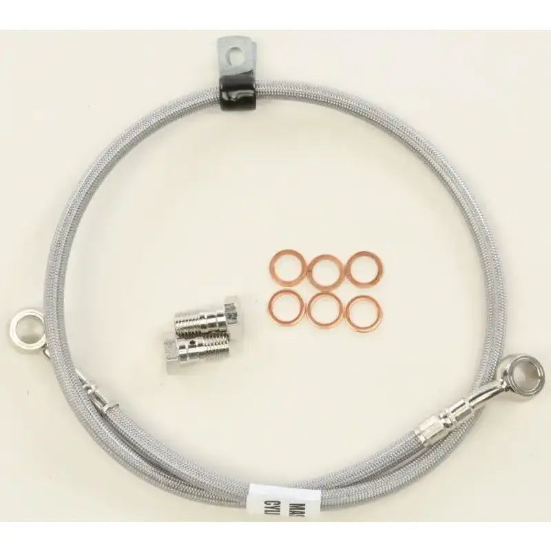 Stainless steel braided brake line kit FK003D810-1 with banjo bolts and crush washers