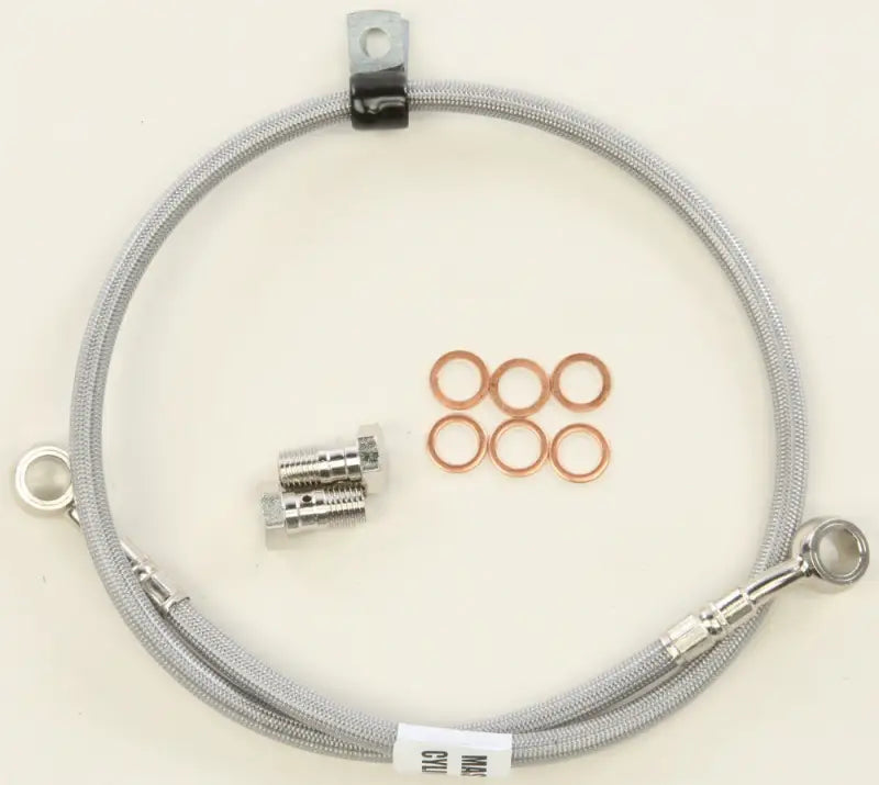 Stainless steel braided brake line kit FK003D810-1 with banjo bolts and crush washers