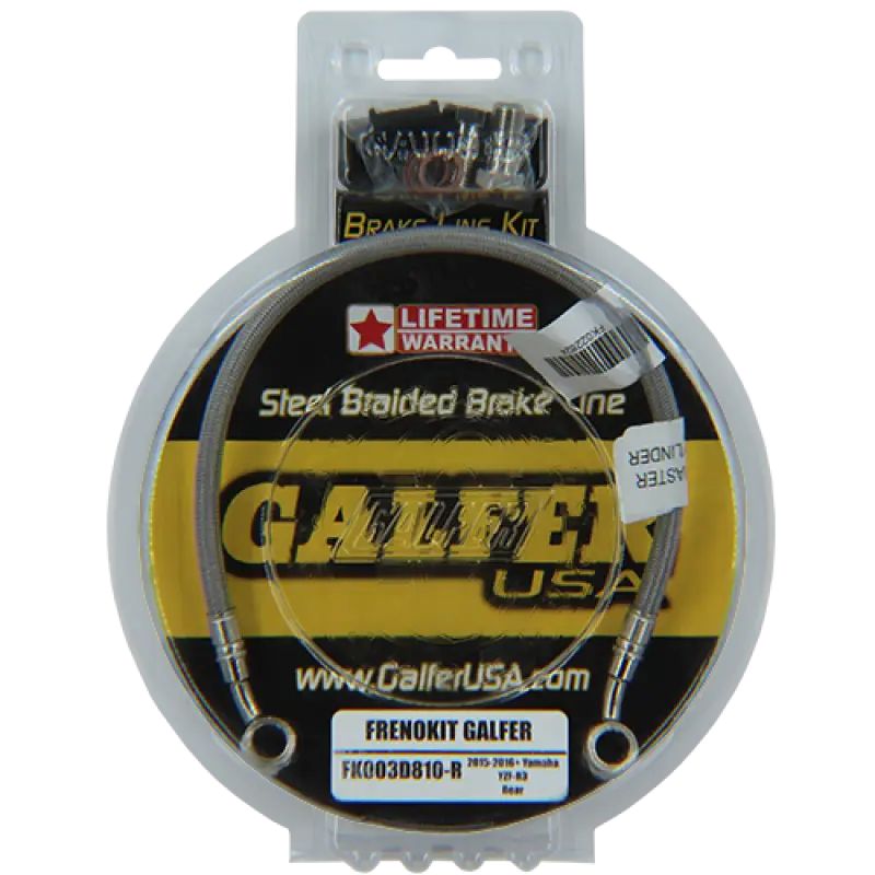 Galfer USA steel braided brake line kit FK003D810R for FK003D810R R3 rear bike brake line