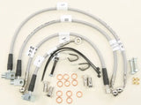 Stainless steel braided brake line kit FK003D869-4 with fittings for front or rear use