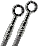 Two braided stainless steel brake lines with banjo fittings from FK003D869-4 Cable Kit