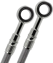 Two braided stainless steel brake lines with banjo fittings from FK003D869-4 Cable Kit