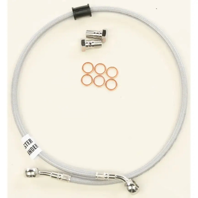 Braided stainless steel FK003D872R Brakeline Rear Cable kit with banjo bolts and copper washers