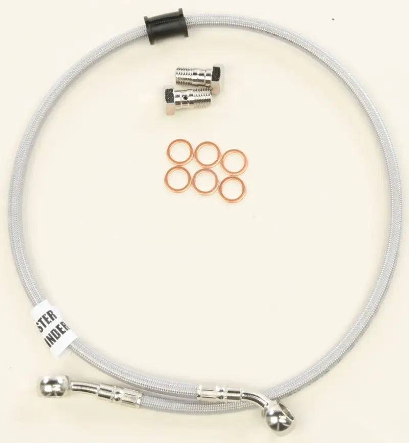 Braided stainless steel FK003D872R Brakeline Rear Cable kit with banjo bolts and copper washers