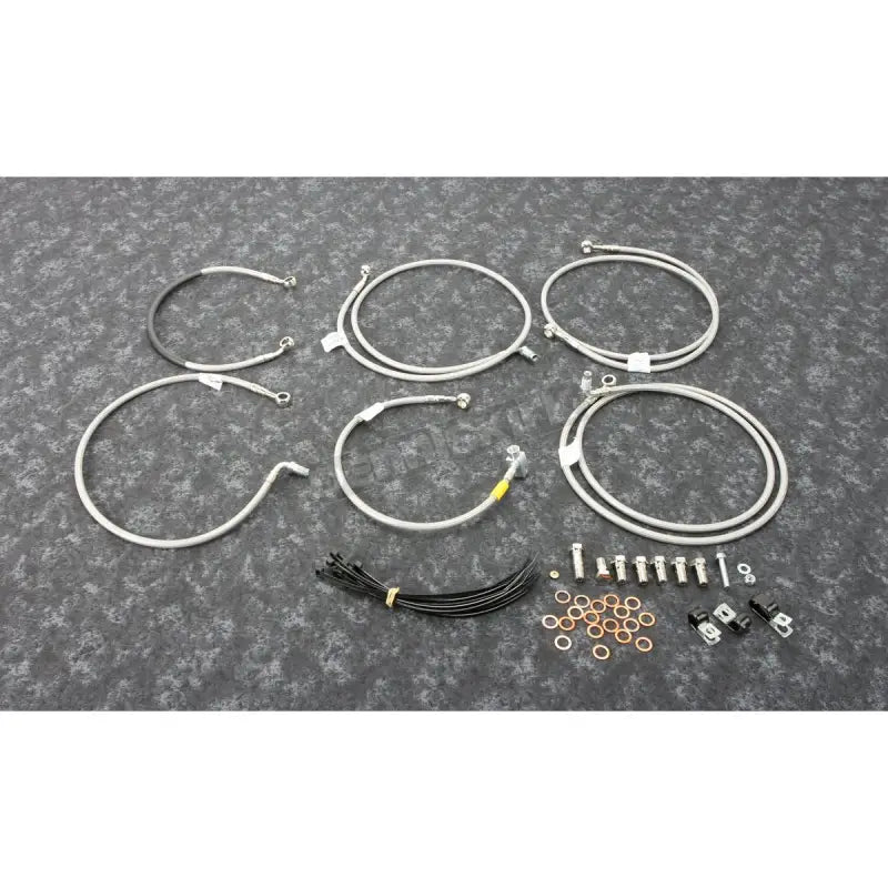 Stainless steel brake line kit FK003D873-6 Galfer with fittings and zip ties for motorcycle