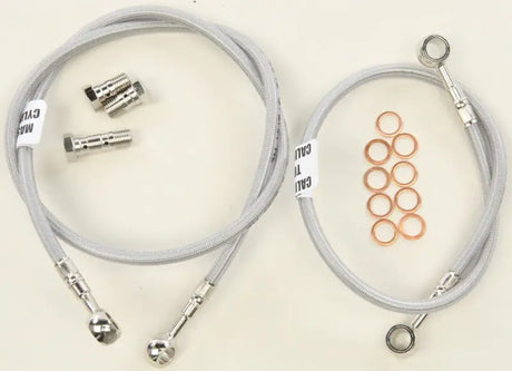 Stainless steel braided brake line kit FK003D873-6 Galfer with fittings and washers