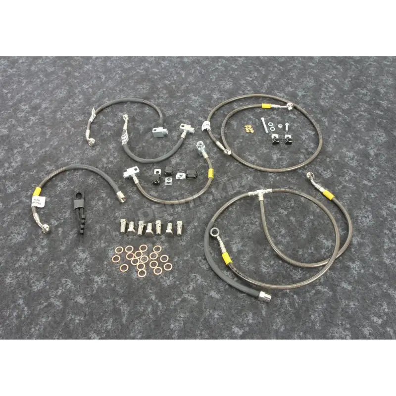 Motorcycle brake line kit with stainless steel hoses and fittings for fk003d874-8 galfer FK003D874-8