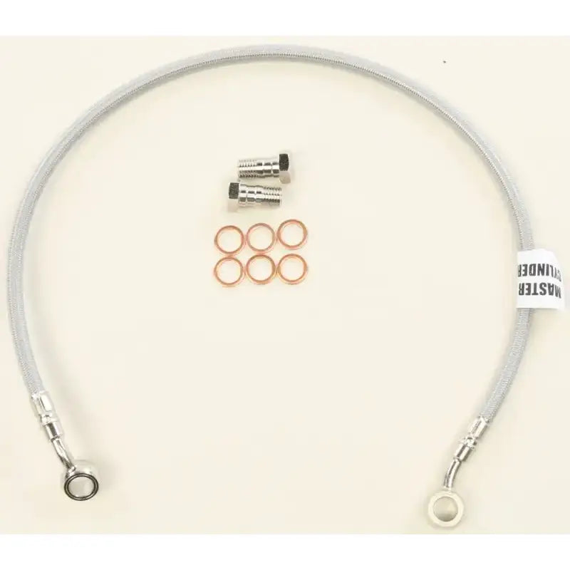 Braided stainless steel brake line FK003D879R with fittings for rear brake cable upgrade