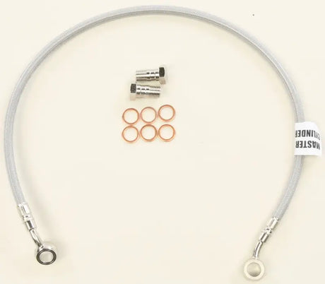 Braided stainless steel brake line FK003D879R with fittings for rear brake cable upgrade