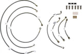 Braided stainless steel brake line set FK003D883-5 with fittings for front and rear brakes
