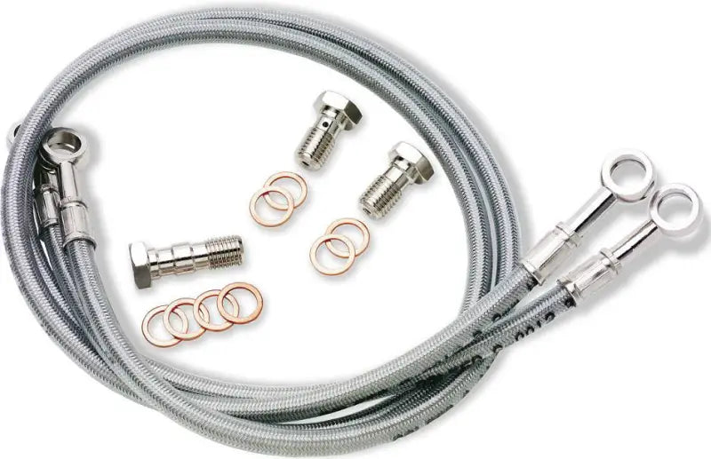 Stainless steel braided brake line kit FK003D895-2 with banjo fittings and bolts