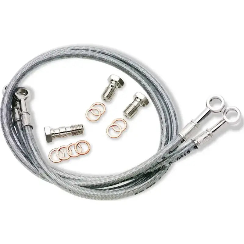 Stainless steel braided brake line kit FK003D895-2 with banjo fittings and bolts