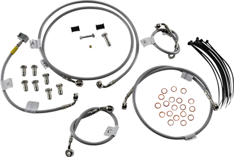 Motorcycle brake line kit with stainless steel brake lines for FK003D935-5 Galfer Stainless