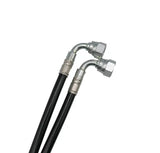 Black stainless steel brake line hoses with 90-degree fittings for FK003D944-SB Galfer kit