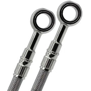Two braided stainless steel brake lines with banjo fittings for FK003D96-2 brake line front 750 Paso