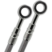 Two braided stainless steel brake lines with banjo fittings for FK003D975-4 vehicle upgrade