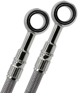 Two braided stainless steel brake lines with banjo fittings for FK003D975-4 vehicle upgrade