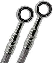 Two braided stainless steel brake lines with banjo fittings for FK003D975-4 vehicle upgrade