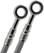 Two braided stainless steel brake lines with banjo fittings for FK003D975-4 vehicle upgrade