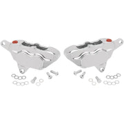 FKDDCC550 Hawg Halters Inc 4 Pist Front Dual Caliper Kit Chrome 84-99 W/ 11.5 Inch Rotor