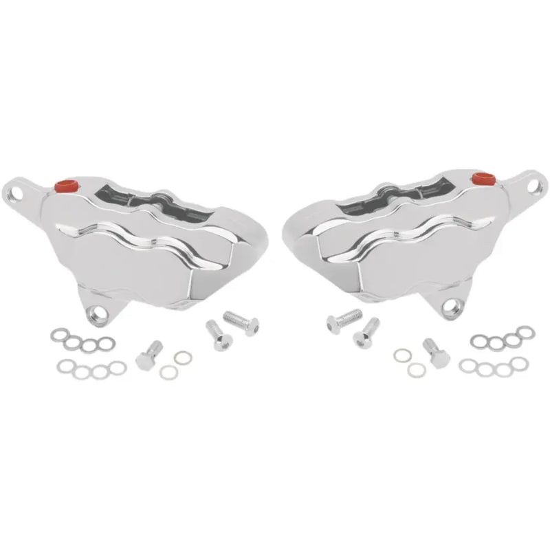 FKDDCC550 Hawg Halters Inc 4 Pist Front Dual Caliper Kit Chrome 84-99 W/ 11.5 Inch Rotor