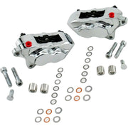 FKDDCC551 Hawg Halters Inc 4 Pist Front Dual Caliper Kit Chrome 00-Up W/ 11.5 Inch Rotor