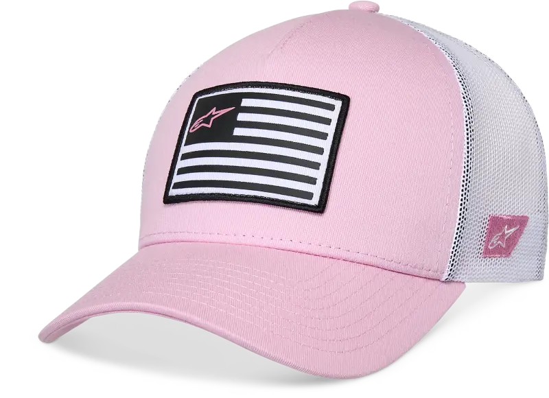 Flag Snapback Hat Pink/White - ALPINESTARS