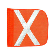 Orange mesh safety flag with reflective X for driver industry heavy duty safety alert