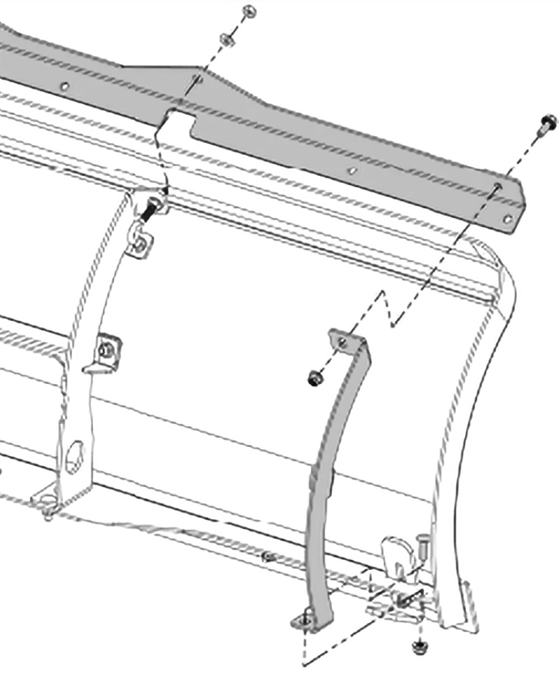 Exploded view of a flex blade stiffener in the Flex Blade Stiffener Kit assembly
