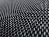 Woven black textured material on custom fit carbon fiber style floor liners