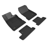 Floor Liner Custom Fit; Raised Ridge; Black; Thermoplastic Rubber Of Carbon Fiber Texture; 4 Piece - Truck & Automotive
