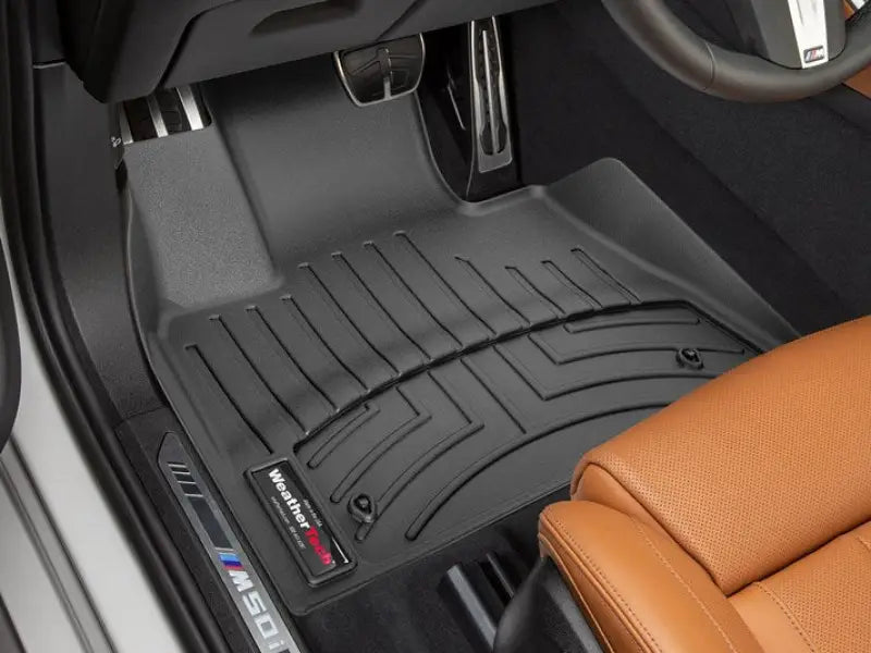 Floor Liner Molded Fit; With Channels And Reservoir To Direct Hold Fluids Applied WeatherTech Logo; Black;