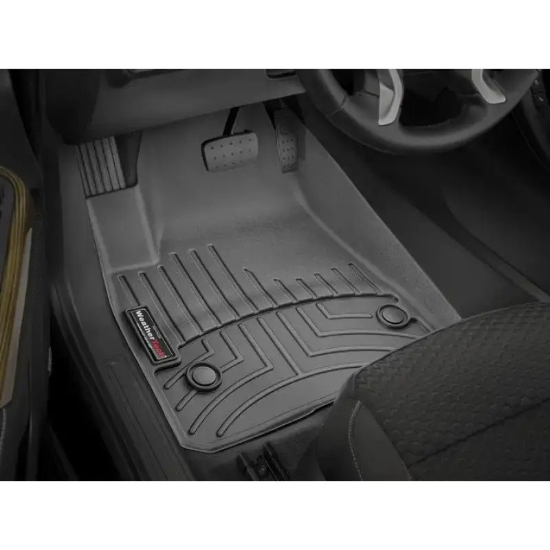 Floor Liner Molded Fit; With Channels And Reservoir To Direct Hold Fluids Applied WeatherTech Logo; Black;