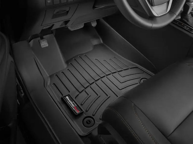 Floor Liner Molded Fit; With Channels And Reservoir To Direct Hold Fluids Applied WeatherTech Logo; Black;