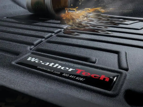 Floor Liner Molded Fit; With Channels And Reservoir To Direct Hold Fluids Applied WeatherTech Logo; Black;