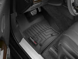 Black floor liner molded with channels and reservoir made from thermoplastic polyolefin