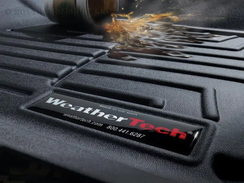 Floor Liner Molded Fit; With Channels And Reservoir To Direct Hold Fluids Applied WeatherTech Logo; Black;