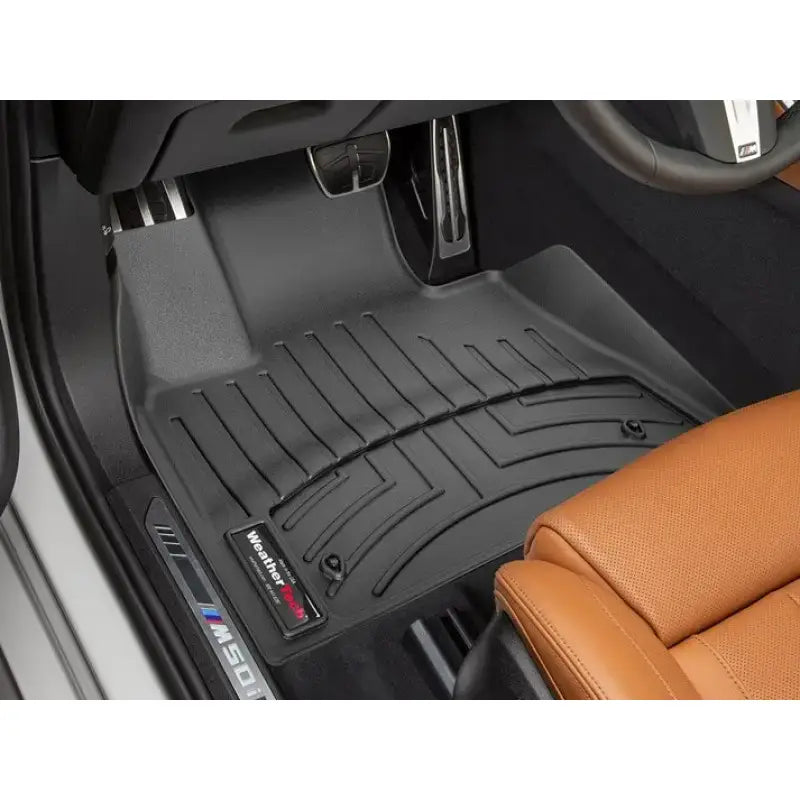 Floor Liner Molded Fit; With Channels And Reservoir To Direct Hold Fluids Applied WeatherTech Logo; Black;