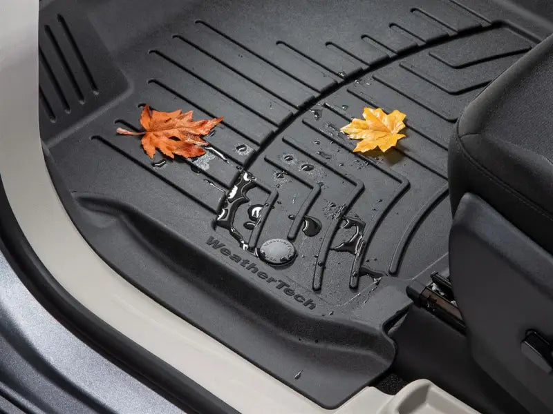 Floor Liner Molded Fit; With Channels And Reservoir To Direct Hold Fluids Applied WeatherTech Logo; Black;