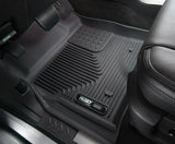 Husky Liners X-act Contour Floor Liner, molded fit, raised channels and edges, black TPE for trucks and SUVs.