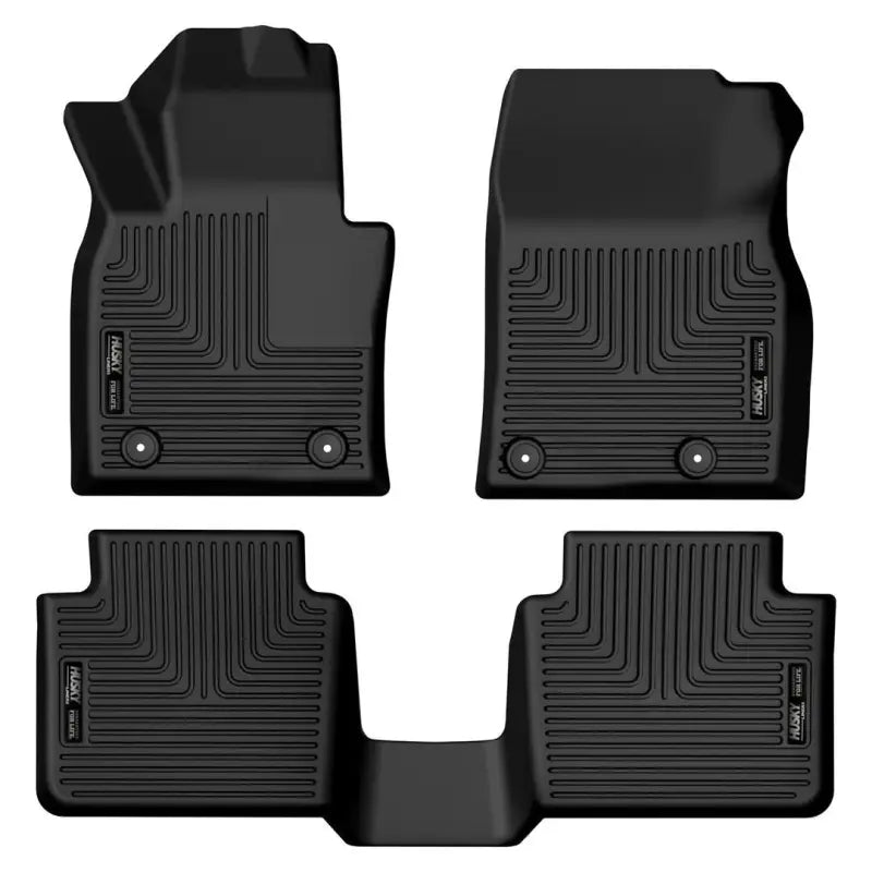 Floor Liner Molded Fit; Raised Channels And Edges; Black; TPO (Thermoplastic Olefin); 3 Piece - Truck & Automotive