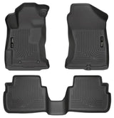 Floor Liner Molded Fit; Smooth Arcing Ribs/ Raised Heel Pad; Black; TPO (Thermoplastic Olefin); 3 Piece - Truck &