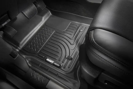 Floor Liner Molded Fit; Smooth Arcing Ribs/ Raised Heel Pad; Black; Rubber; 3 Piece - Truck & Automotive