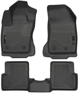 Floor Liner Molded Fit; Smooth Arcing Ribs/ Raised Heel Pad; Black; Rubber; 3 Piece - Truck & Automotive