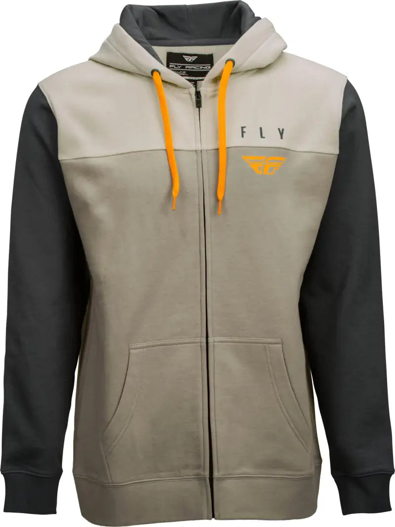 Fly Horizontal Zip Up Hoodie Khaki/Stone/Grey Sm